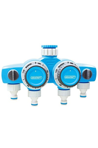 AQUACRAFT Distribuitor furtun cu 4 cai, 290030, 2 x timer mecanic 120 min