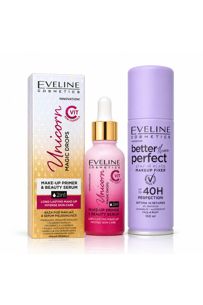 Eveline Cosmetics Σετ Eveline Machiaj – Primer Unicorn Magic Drops 2 σε 1 με ...