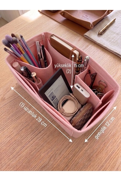 MARJİNAL W CLUB Kare Ic Cepli Canta Ici Organizer Light Pink Color 28 X 15 X ...