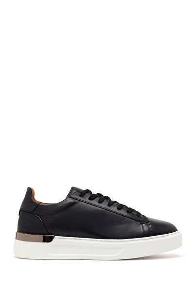 Derimod Men's Black Lace-Up Thick Soled Leather Sneaker Wm740004Dv