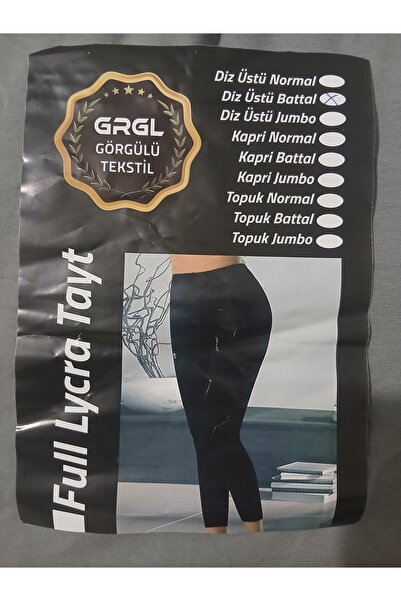 Genel Markalar KADIN PENYE TAYT KÜL RENK ESNEK DİZ ÜSTÜ KAPRİ BATTAL BEDEN AĞLI