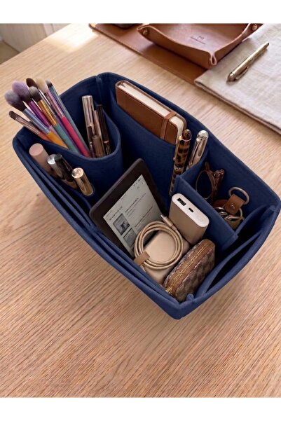 MARJİNAL W CLUB Kare Ic Cepli Canta Ici Organizer Navy Blue Color 28 X 15 X 12 Dimensions (Length X Height X Width)