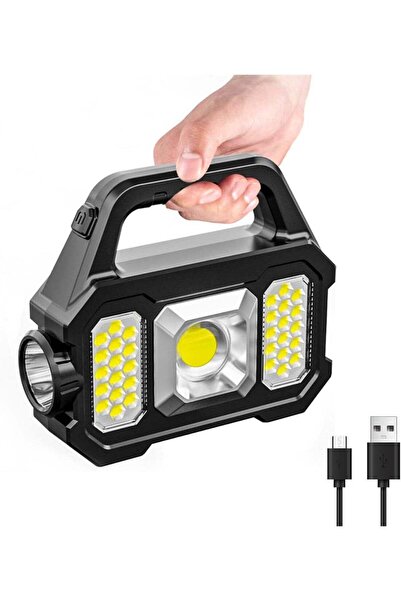 Generic Emergency Solar-powered Flashlight, Portable Multi-functional USB Rec...