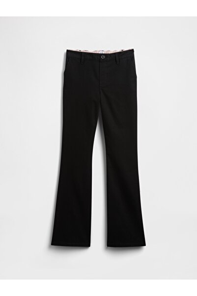 GAP Kız Çocuk Siyah Uniform Flare Chino Pantolon