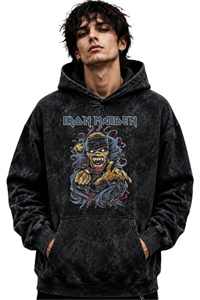 SEVBANO Iron Maiden Ροκ Μέταλ Μουσικό Συγκρότημα με Στάμπα Unisex Oversize Pr...