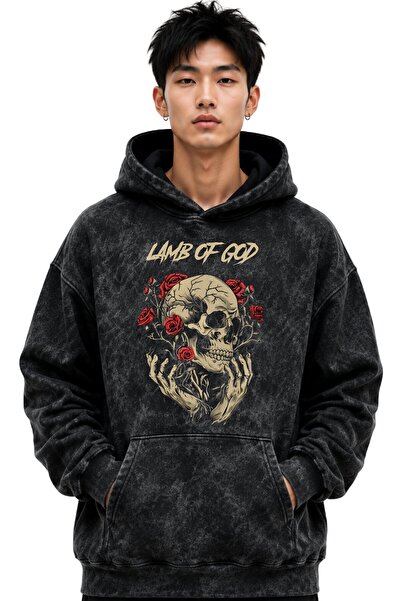 SEVBANO Hanorac cu glugă Lamb Of God, trupă de muzică rock metal, imprimat, u...