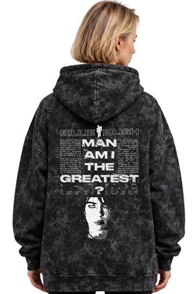 SEVBANO Μπλούζα με κουκούλα Billie Eilish Singer με στάμπα, Unisex, Oversize,...