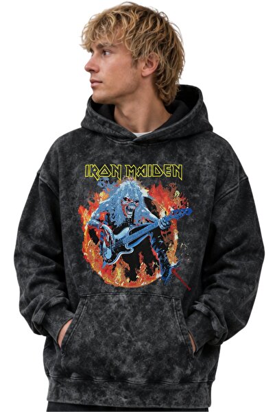 SEVBANO Hanorac cu glugă Iron Maiden Rock Metal Music Band, imprimat, unisex,...