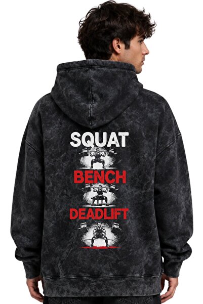 SEVBANO Squat Bench Deadlift Fitness Gym Bodybuilding Printed Unisex Oversize...