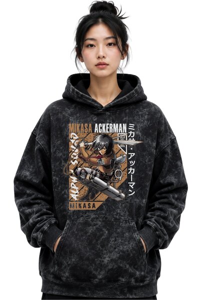 SEVBANO Mikasa Ackerman Attack on Titan Anime Printed Unisex Oversize Washabl...