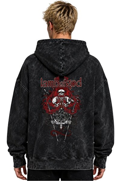 SEVBANO Hanorac cu glugă Lamb Of God, trupă de muzică rock metal, imprimat, u...