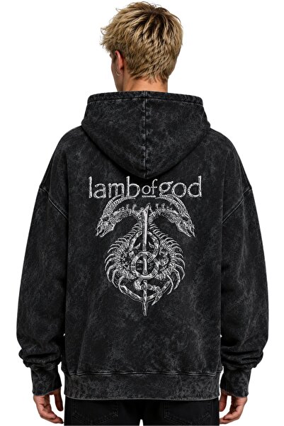 SEVBANO Hanorac cu glugă Lamb Of God, trupă de muzică rock metal, imprimat, u...