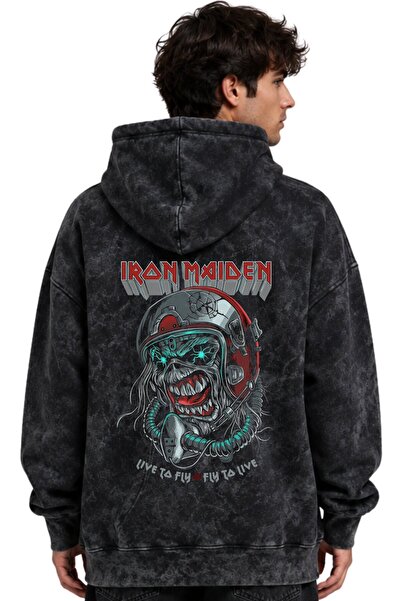 SEVBANO Hanorac cu glugă Iron Maiden Rock Metal Music Band, imprimat, unisex,...