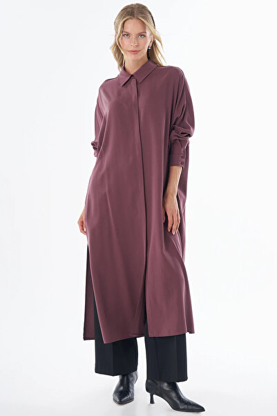 Kayra 100% Lyocell Long Tunic Burgundy