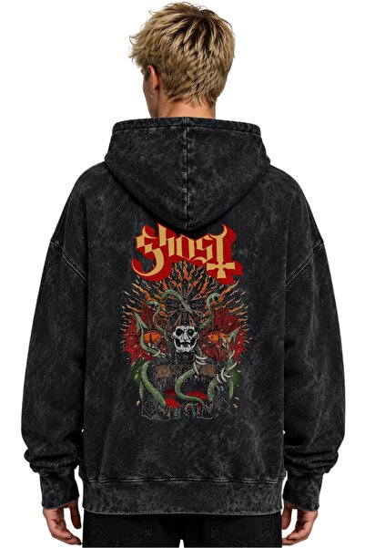 SEVBANO Hanorac cu glugă Ghost Rock Metal Music Band, imprimat, unisex, supra...