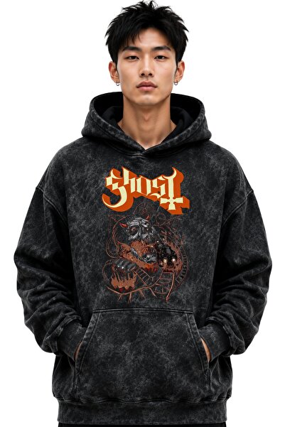 SEVBANO Hanorac cu glugă Ghost Rock Metal Music Band, imprimat, unisex, supra...