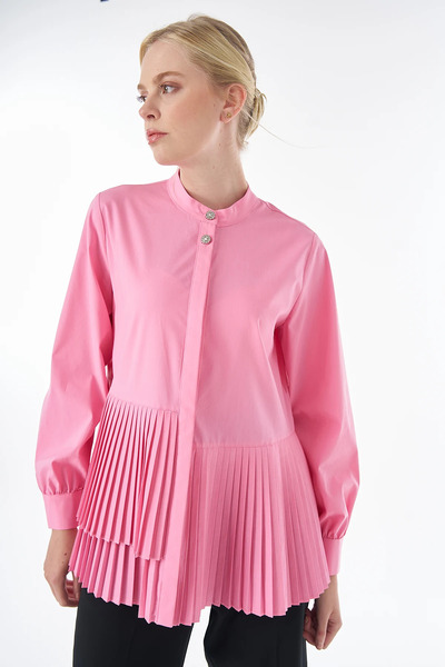 Kayra Pleated Cotton Tunic Pink