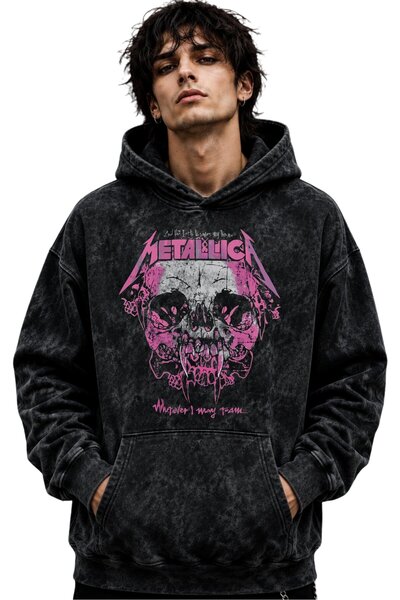 SEVBANO Metallica Rock Metal Music Band Printed Unisex Oversize Premium Washa...
