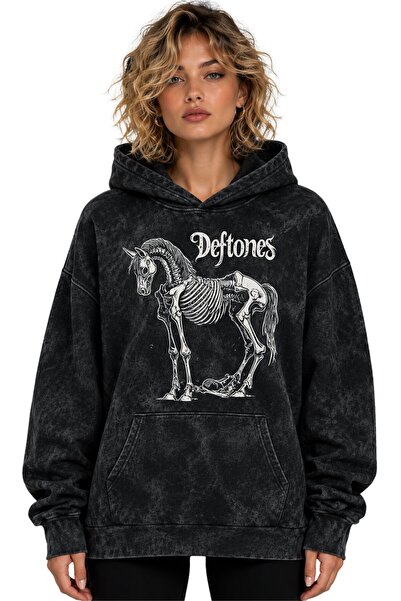 SEVBANO Hanorac cu glugă Deftones Rock Metal Music Band, imprimat, unisex, su...