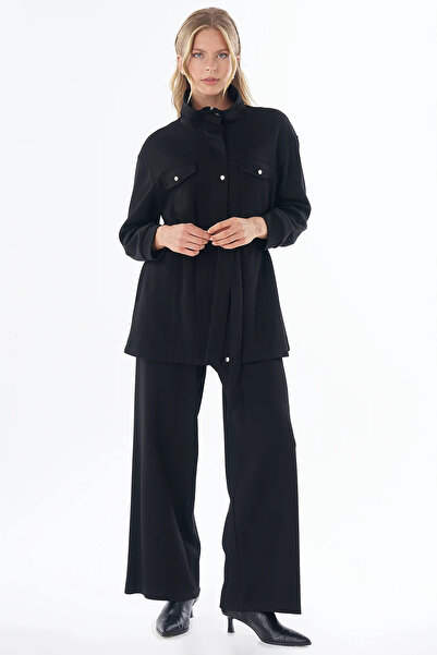 Kayra Belted Double Suit Black