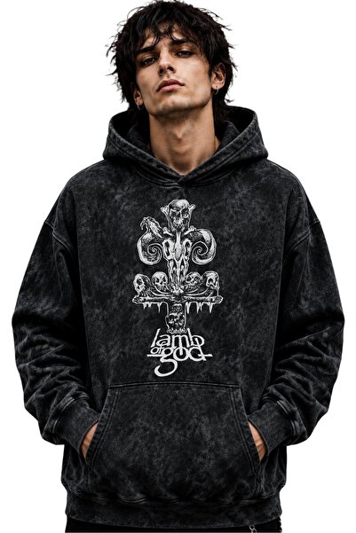 SEVBANO Hanorac cu glugă Lamb Of God, trupă de muzică rock metal, imprimat, u...
