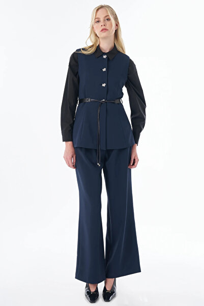 Kayra Vest Pants Two-Piece Suit Navy Blue