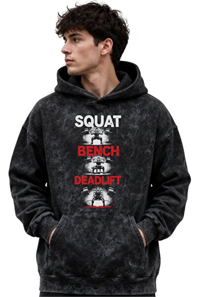 SEVBANO Squat Bench Deadlift Fitness Gym Bodybuilding Printed Unisex Oversize...