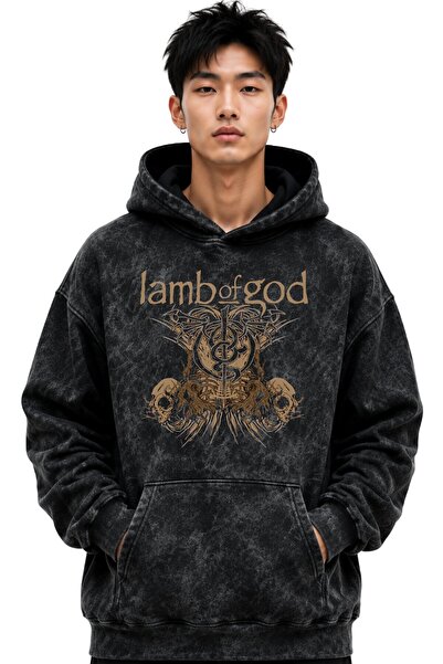 SEVBANO Hanorac cu glugă Lamb Of God, trupă de muzică rock metal, imprimat, u...