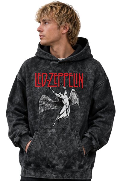 SEVBANO Led Zeppelin Rock Metal Music Band Printed Unisex Oversize Washable P...