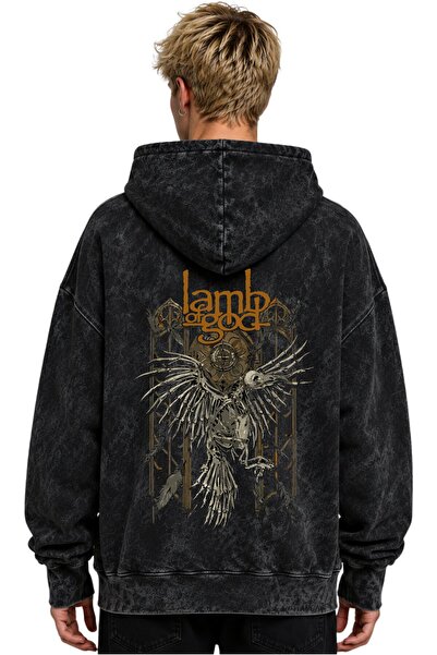 SEVBANO Hanorac cu glugă Lamb Of God, trupă de muzică rock metal, imprimat, u...
