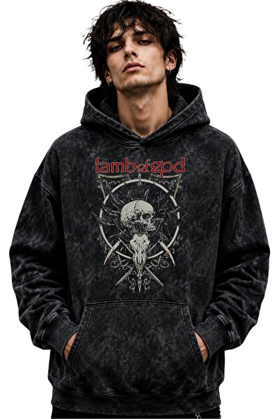 SEVBANO Hanorac cu glugă Lamb Of God, trupă de muzică rock metal, imprimat, u...