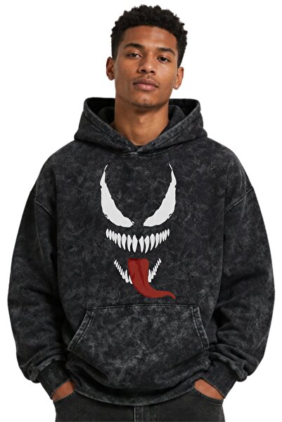 SEVBANO Φούτερ με κουκούλα Premium με στάμπα Venom Film Hero, Unisex, Oversiz...