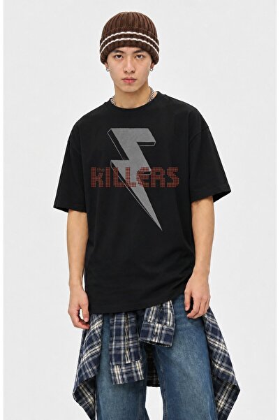 Fuddy Moda Unisex μπλουζάκι με στάμπα The Killers, Oversize μπλουζάκι με θέμα...