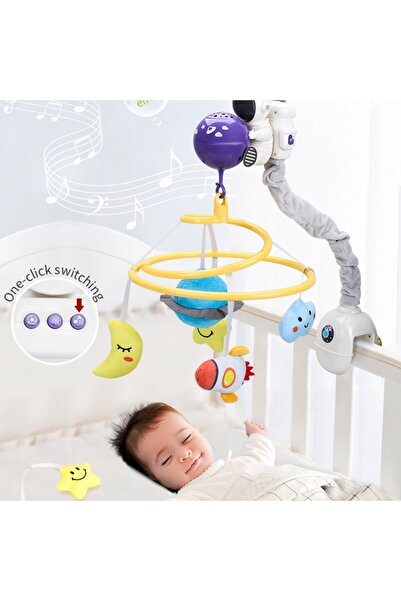 Ominii Baby crib mobile with safety buckle lock, music, light projector, 3 mo...