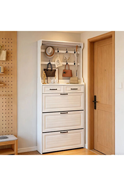 Generic Brand 3-in-1 Entryway Shoe Cabinet with 3 Flip Drawers and 2 Drawers，...