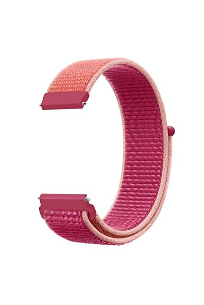 CaseOnn TCL Movetime Watch MT40X ile Uyumlu Kordon Hasır Kumaş Nylon Kayış Fuşya