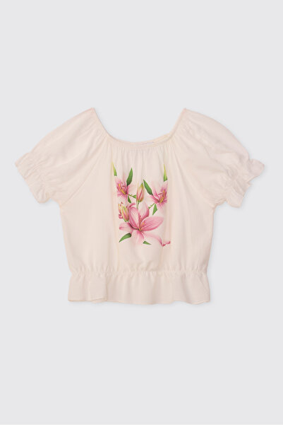 Panço Girl's Ecru Blouse