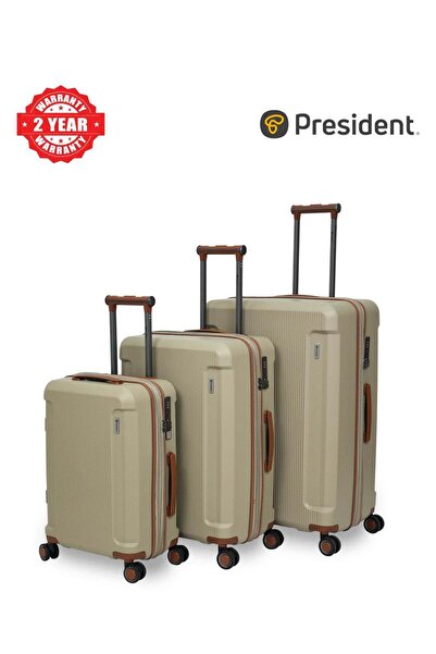 President Premium 3 Piece Luggage Sets with PP Hardshell (20"24"28 ) 3553-CHA...
