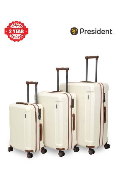 President Premium 3 Piece Luggage Sets with PP Hardshell (20"24"28") 3553-BEIGE