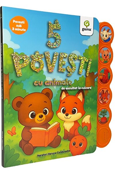 Gama Carte cu sunete. 5 povesti cu animale de ascultat la culcare