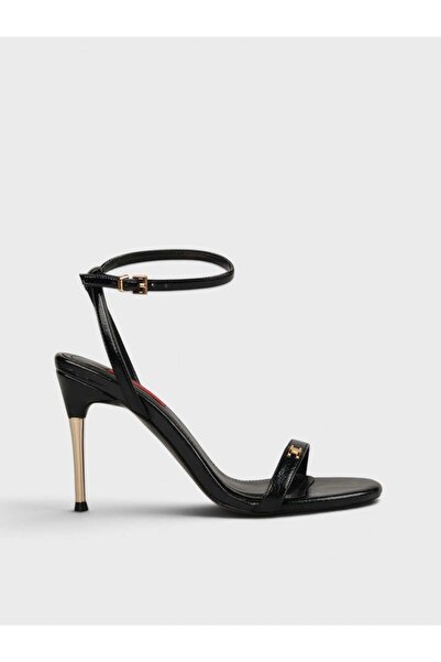 Sadık Yılmaz Women's Summer 11cm Thick Open Heeled Shoes - 574 8112 - Black S...