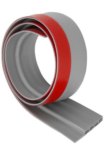 Morvena Picks Rampă de prag din PVC 2m×5cm – Gri, 6 găuri, autoadezivă