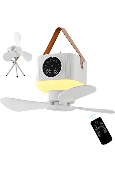 Morvena Picks Ventilator portabil de camping de 7200mAh cu iluminare LED - Re...