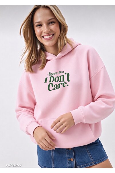 FUFLUNS Sorry but I Dont Care Printed Oversized Unisex Women'S/Men's Hooded S...