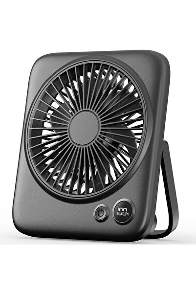 Morvena Picks Ventilator de birou pliabil negru - 6,5 inch - Reîncărcabil 400...