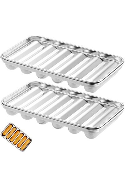 Morvena Picks Set de 2 forme din oțel inoxidabil pentru cârnați și hot dog, c...