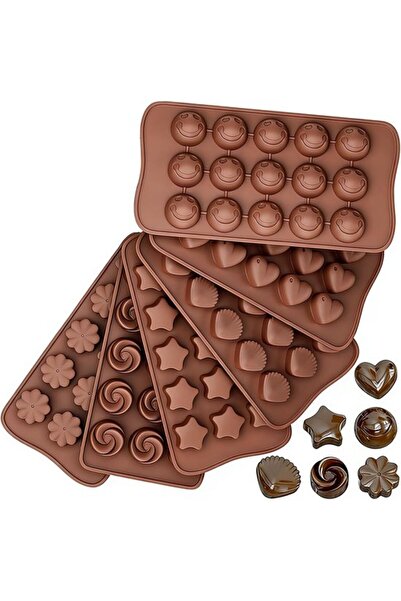 Morvena Picks Set de 6 forme din silicon – Antiaderente, pentru bomboane 3D, ...