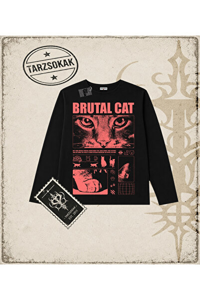 Tarzsokak Gothic & Grunge ULIČNA ODEĆA BRUTAL CAT Dugi Rukav