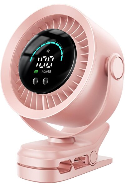 Morvena Picks Afișaj LED, Ventilator portabil cu clemă, ventilator mic cu bat...