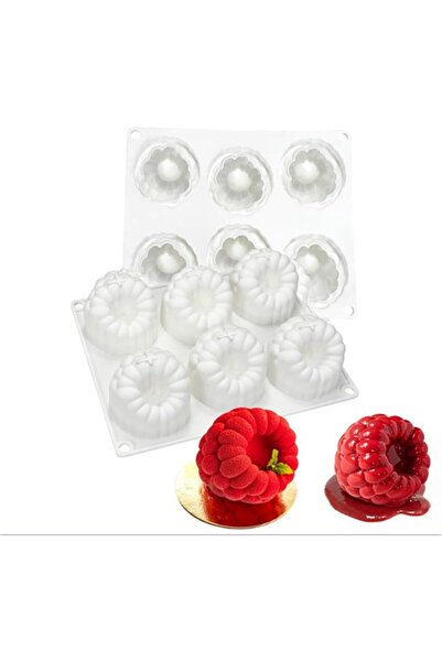Morvena Picks Set de forme de silicon 3D pentru tort, cu design căpșună și zm...